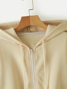 Sweat à capuche zippé intégral pour femme grande taille 2025, couleur unie de haute qualité, sweats à capuche haut de gamme pour femmes - Product Image 4