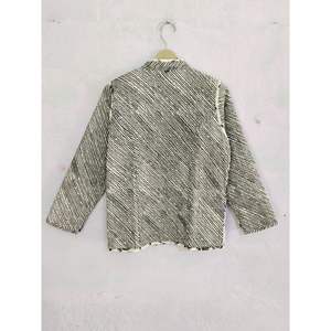 Chaqueta Unisex de algodón 100% acolchada con estilo, bloque de mano estampado Floral, diseño Reversible, botón transpirable de longitud corta - Product Image 4