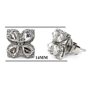 Pendientes de Diamantes Redondos de Corte Brillante en Oro Blanco de 18K, Diseño Artístico, Joyas para Mujer, Regalo para Compromiso, Fiesta o Boda - Product Image 2
