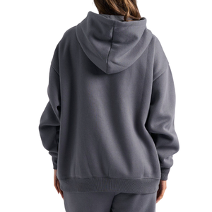 Sudadera básica para mujer con ajuste cómodo, acabado de color sólido y capucha de cobertura completa-Servicio de venta al por mayor y personalización - Product Image 2