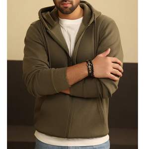 เสื้อฮู้ดผู้ชายผ้าฝ้าย80 20โพลีเอสเตอร์แขนเสื้อมีฮู้ดมีซิปไซส์ใหญ่เสื้อผ้าแนวสตรีท - Product Image 6