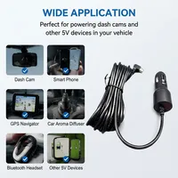 Cargador de Coche con Cable, 5V 2A, Cable de Extensión para Encendedor de Cigarrillos, para Camiones, Taxis y Vehículos de Reparto, Listo para Enviar
