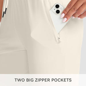 Pantalones deportivos unisex color crema marfil, pantalones de chándal suaves como la mantequilla, ligeros, elásticos, ropa deportiva informal, pantalones de gimnasio transpirables - Product Image 3