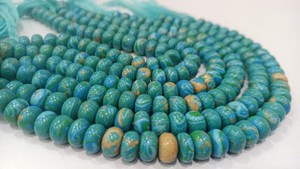 Fordite Agate Multi Color Gemstone Rondelle Plain Smooth Beads Vendido por hebra 8 pulgadas de largo - Product Image 3