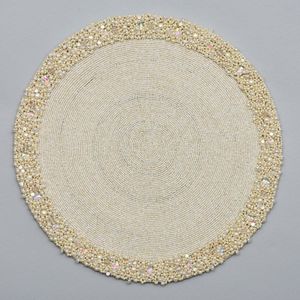 Exclusive <b>Beaded</b> <b>Placemats</b> For Stylish Table Setting Soft Fabric Seed Beads Embroidery Dining <b>Placemats</b> - Product Image 6