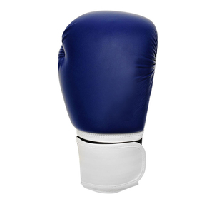 Prix d'usine Gants de boxe professionnels en cuir bleu personnalisés Matériau de poids personnalisé Gants de boxe professionnels en dentelle - Product Image 2