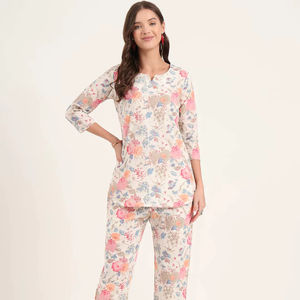 Ensemble 2 pièces pour femme, en coton imprimé décontracté et écologique, motif floral, séchage rapide, respirant, nouveautés pour femmes - Product Image 1