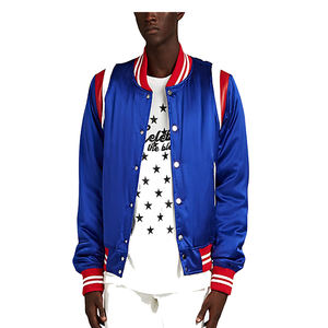 Veste en soie noire pour hommes avec broderie noire Veste en satin universitaire respirante de haute qualité pour adultes - Product Image 2