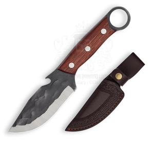 Personalizable OEM de alta calidad al aire libre táctico Camping cuchillo de caza Acero inoxidable mango de madera Funda de cuero 1 año de garantía - Product Image 2