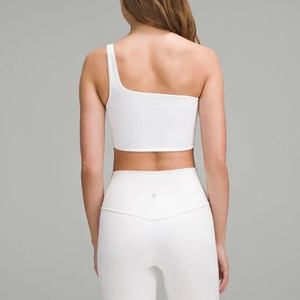 Sujetador deportivo corto de un hombro para mujer de alta calidad con diseño personalizado 2024, transpirable para Yoga estilo informal, correr, precio al por mayor - Product Image 3