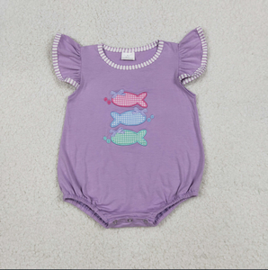 ชุดเสื้อผ้าเด็กทารกปักลายปลา ลายทาง ชุดล่าสัตว์แบบสั้น - Product Image 3