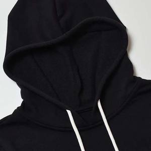 Vêtements sur mesure à rayures Top court à capuche pour femmes Pull-over Service OEM Logo des douanes Sweat-shirt à capuche Couleur noire recadrée - Product Image 4