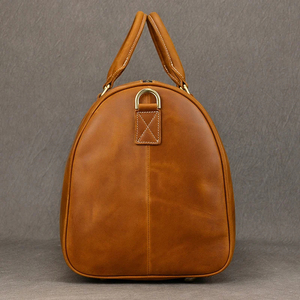 Sac de voyage pliable en cuir véritable, léger, grande capacité, imperméable, avec fermeture éclair, pour les voyages - Product Image 2
