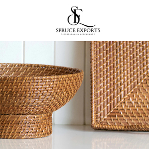 "Cestas de mimbre tejidas a mano de primera calidad, el mejor almacenamiento de mimbre de su clase para frutas, pan y elementos esenciales de cocina | Decoración rústica Bohemia para el hogar" - Product Image 2