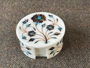 Fourniture en gros de sous-verres durables, écologiques, portables, de luxe, faits à la main en marbre, incrustation pour bureau à domicile et hôtel - Product Image 5