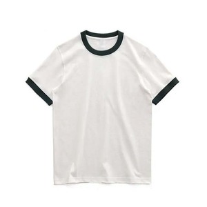 Camiseta Ringer Personalizada para Hombre, Tejida, Transpirable, de Manga Corta, Color Sólido, 100% Algodón, Tallas Grandes, con Logotipo Bordado e Impreso - Product Image 5