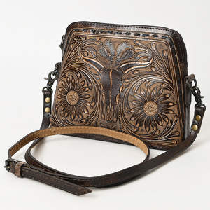 Bolso Bandolera de Lujo para Mujer, Estilo Bohemio Occidental, de Cuero Vacuno con Borlas y Flores, Personalizable, Hecho a Mano, para Otoño y Todas las Temporadas - Product Image 1