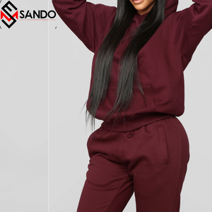 Unisex 100% algodón francés Terry gimnasio Fitness conjuntos logotipo personalizado Sudadera con capucha Jogger sudadera pantalones de chándal ropa elegante para correr - Product Image 1