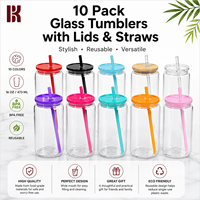 Gobelet en plastique PC avec couvercle et paille, réutilisable, 16 oz, sans BPA, étanche, écologique, pour café glacé