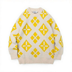 Pulls chauds en tricot pour hommes avec décoration de logo personnalisé automne hiver mode tricotée en gros de haute qualité sur mesure - Product Image 3