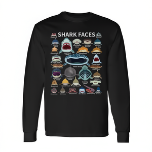 Camiseta de manga larga con diseños de boca de tiburón para amantes del océano - Product Image 2