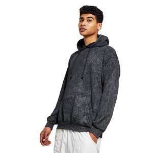 Sweat à capuche unisexe de haute qualité, délavé à l'acide, vintage, 100% coton, respirant, hiver - Product Image 2