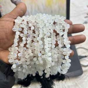 Moonstone Shaded 5,5-6MM Drop Beads, Mooonstone Smooth Drop Shape Beads, Shaded Moonstone Drop Shape Beads - Product Image 5