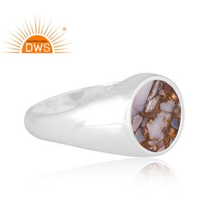 Best Selling Fine Sterling <b>Silver</b> Mojave Copper Ethiopian <b>Opal</b> Gemstone Stackable <b>Ring</b> Custom Jewelry Manufacturer - Product Image 2