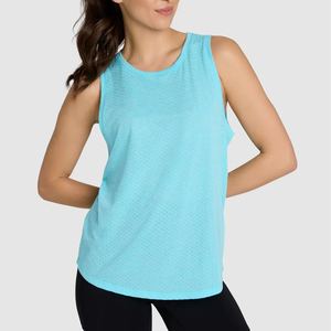 Personalizado al por mayor de las mujeres de algodón camiseta sin mangas transpirable moda crop gimnasio yoga verano ropa casual con la impresión del logotipo - Product Image 1