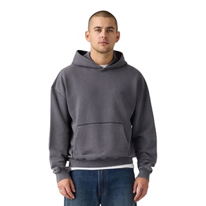 Sudadera Corta Urbana para Hombre, 490 GSM, Felpa de Algodón, Gruesa y Cálida, Sudadera Corta de Invierno, Moda, Fabricante OEM, Marca Privada - Product Image 1