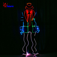 Traje de Robot Luminoso LED para Entrenamiento Futurista con Luces de Fibra Óptica para Danza