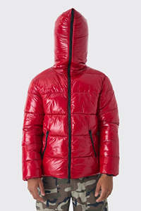 Veste matelassée vintage pour homme, à col montant fin, imperméable, imprimée par transfert thermique, avec logo frontal, chaude pour le printemps - Product Image 3