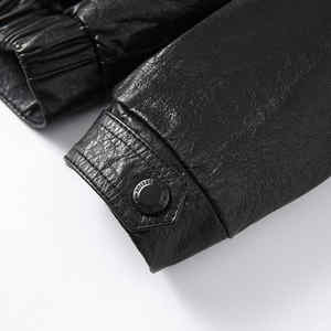 Veste en cuir marron ample à fermeture éclair et col rabattu Vintage décontracté à manches longues surdimensionné - Product Image 6