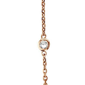 Collier avec pierre précieuse sertie en or rose 14 carats 0,50 carats - Product Image 5