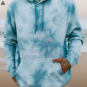 Venta al por mayor de fabricación de sudaderas con capucha de gran tamaño Tie Dye Hoodie Basics algodón mezclado peso pesado térmico hombres Sudadera con capucha - Product Image 4