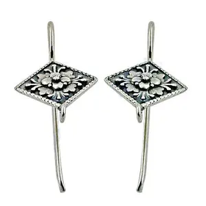 18K Gold Plated 925 Silver Floral Drop <b>Earrings</b> for Women <b>Dangle</b> Studs with <b>Diamond</b> for Wedding & Party Jewelry - Product Image 2