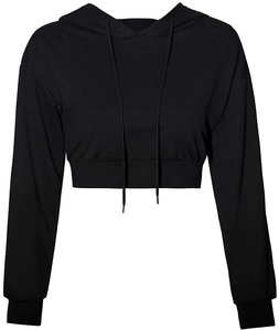 Ventes en gros de sweats à capuche courts personnalisés pour femmes, sweats à capuche courts en coton pour femmes, haut décontracté, vente en gros, taille plus, design OEM pour vêtements pour femmes - Product Image 5