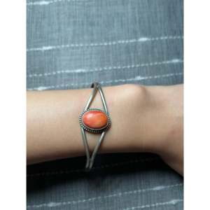 Navajo Handmade Spiny Oyster & Sterling <b>Silver</b> Fashion <b>Cuff</b> <b>Bracelet</b> - Product Image 4