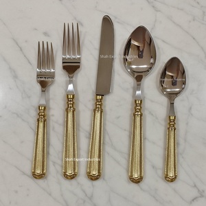 Juego de cubiertos de metal hechos a mano con mango de latón, acabado plateado para el hogar y hoteles, juegos de cubiertos de mesa - Product Image 6