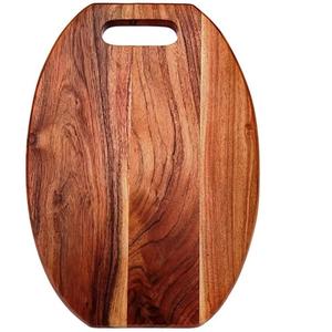 Elegante tabla de cortar de madera de mango marrón para servir y cortar Pizza Frutas Verduras - Product Image 2