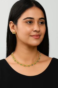 Vente chaude Lotus Designer Simple Collier Ensemble avec Multi Couleur Plaqué Or À La Mode Collier Ensemble À Vendre Par Les Exportateurs - Product Image 3