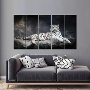 Tableau sur toile élégant et moderne à imprimé animal - Design imprimé, lot de 5 toiles - Product Image 1