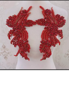 Bijoux de corps faits à la main pour la performance de scène strass appliques chaînes de cristal patchs de fleurs en tissu pour la fête costumée de danse - Product Image 2