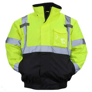 Chaqueta de Invierno de Seguridad Reflectante de Alta Visibilidad, de Poliéster de Primera Calidad, con Capucha Oculta, Acolchada e Impermeable - Product Image 1