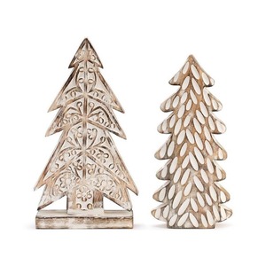 Escultura de árbol de Navidad de Metal plateado Decoración de vacaciones con estilo Mesa de sala de estar Mantel Escritorio Acento festivo de temporada - Product Image 5