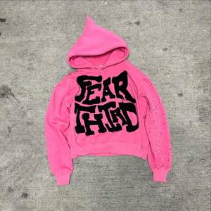 Custom Logo Streetwear Oversized 500gsm Acid Washed Zip up Hoodie Distressed Letter Patch Work Embroidery <b>Hoodies</b> - Product Image 2