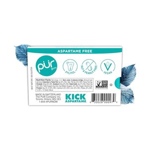 Goma PUR |   Chicle Sin Aspartamo |   100% Xilitol |   Goma de mascar con sabor a Wintergreen natural, 9 piezas (paquete de 12) - Product Image 3
