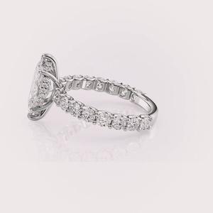 แหวนเพชรทรงมาร์คีส์เพาะเลี้ยงในห้องปฏิบัติการ ตัวเรือนทอง 9K หลายสี พร้อมวงแหวนแบบเต็มวง รับรองโดย IGI สไตล์วินเทจ - Product Image 3