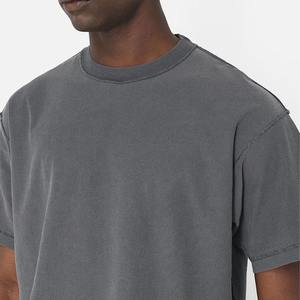 La mejor calidad Vintage ácido lavado recortado hombres Boxy Fit camiseta Casual gota hombro hombres ácido lavado en blanco camiseta personalizada para hombres - Product Image 4