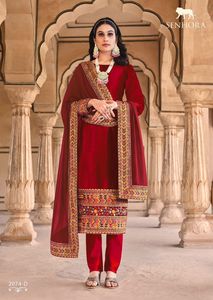 ล่าสุดนักออกแบบการเย็บปักถักร้อยกํามะหยี่ลําดับงาน Kurti ตั้งโดย Fab Zone - Product Image 3